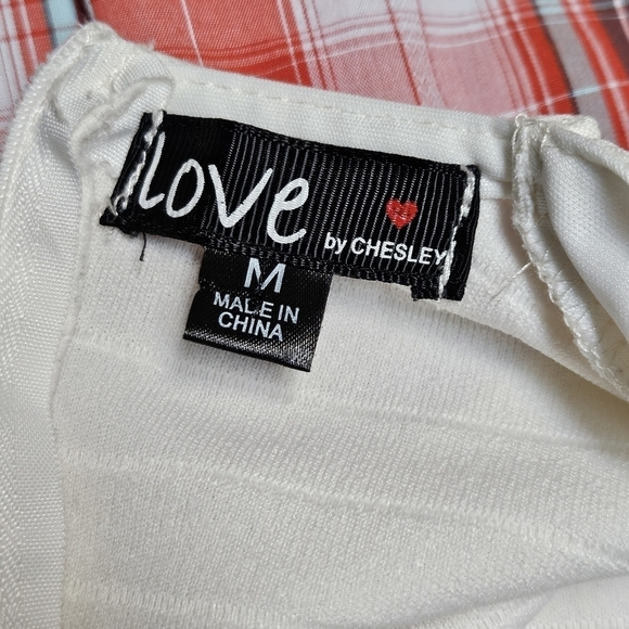 Love by Chesley Off White Deep Neck Textured Pencil Dress Size M - Picture 5 of 6